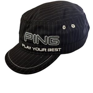 Ping Play Your Best Black Striped Stick Back Adjustable Conductor’s Type hat